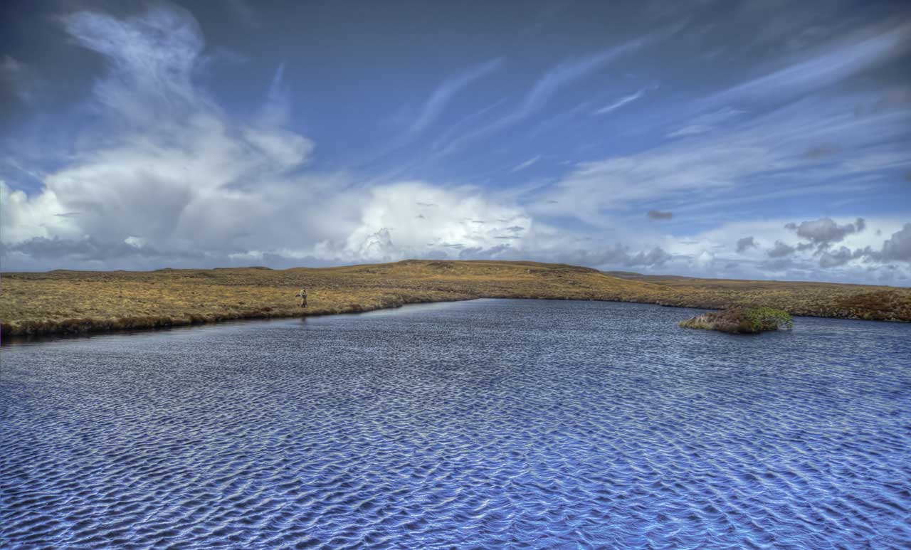 Trout fishing in spring time on the Isle of Lewis