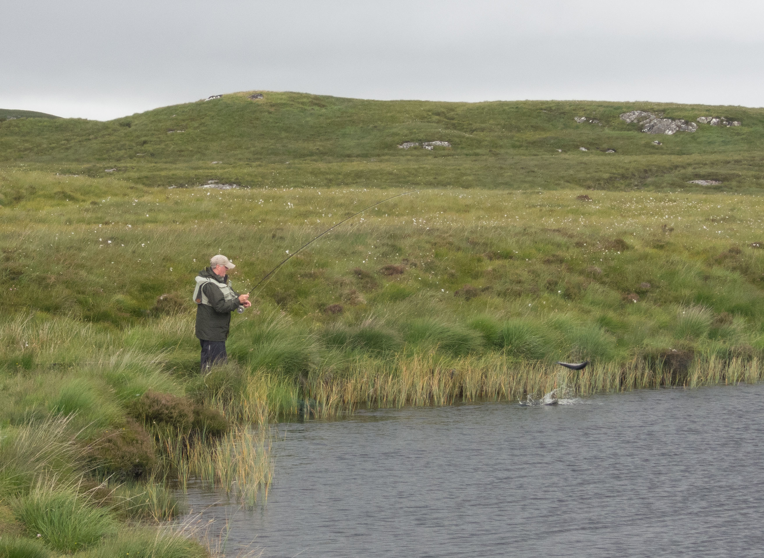 Isle of Lewis angler fighting a salmon