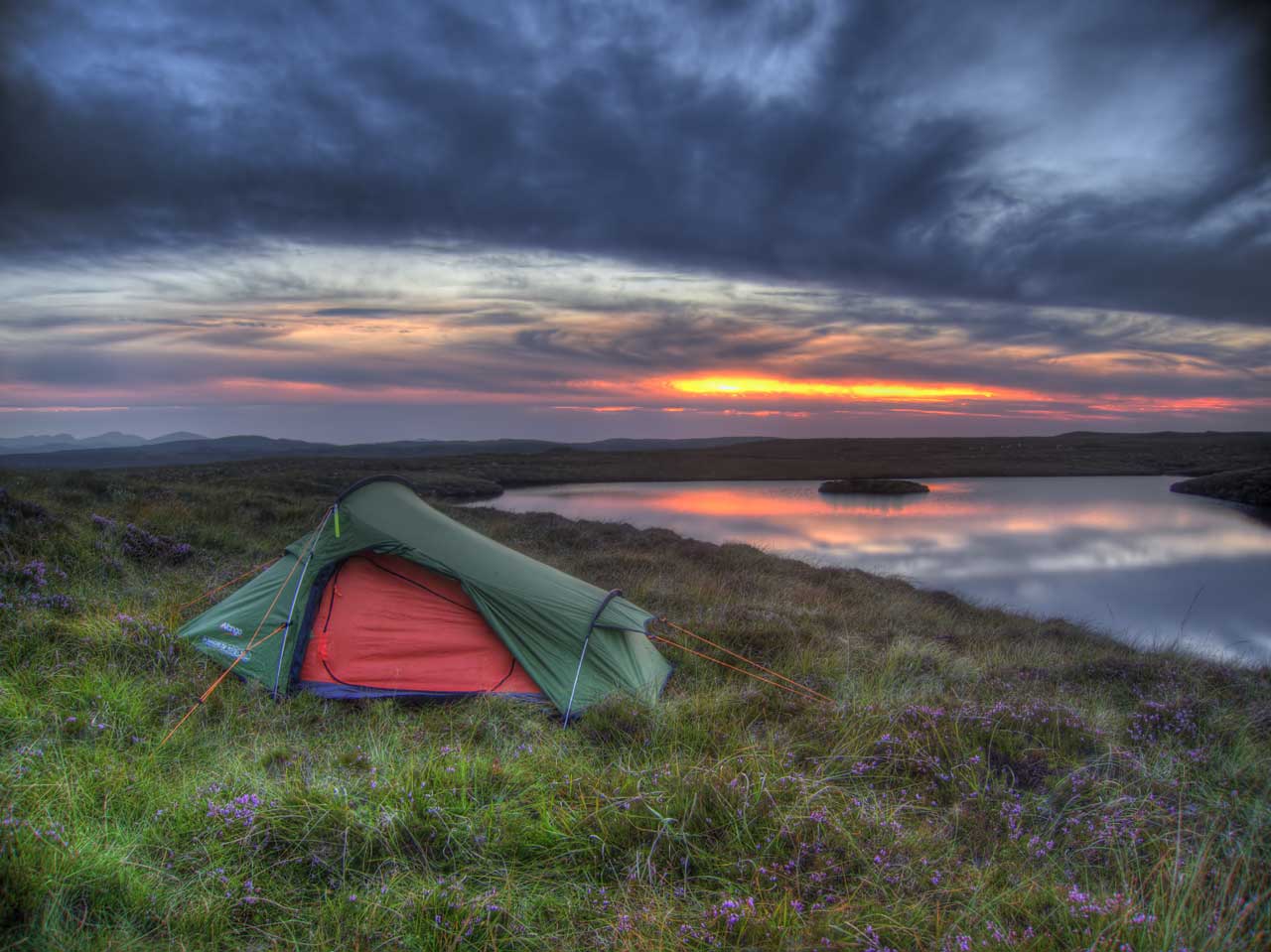 Sunset while camping on the Isle of Lewis