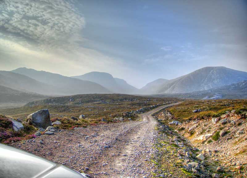 Taking a track into the hills on the Isle of Lewis