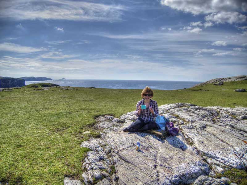 A picnic on the coastal walk near Dollag's Cottage