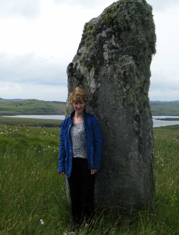 Dollanna your host visiting a stone circle at Callanish