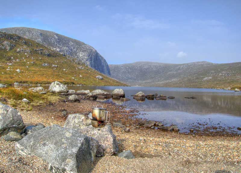 Making tea on an Isle of Lewis loch